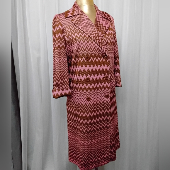 Vintage Missoni 1970s Zigzag Double-Breasted Coat - Made in Italy - IT 40 - Picture 2 of 16